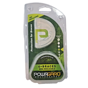Powrgard - 4 Brace NON-MOULDABLE Mouth Guard CLEAR Braces and Orthodontics