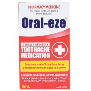 Oral-eze Dental Emergency Toothache Medication 5mL + Applicators Cavity Pain